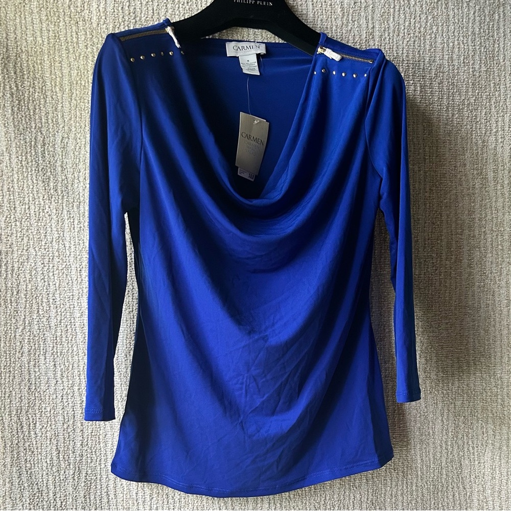 NWT: CARMEN Draped Top; wms S